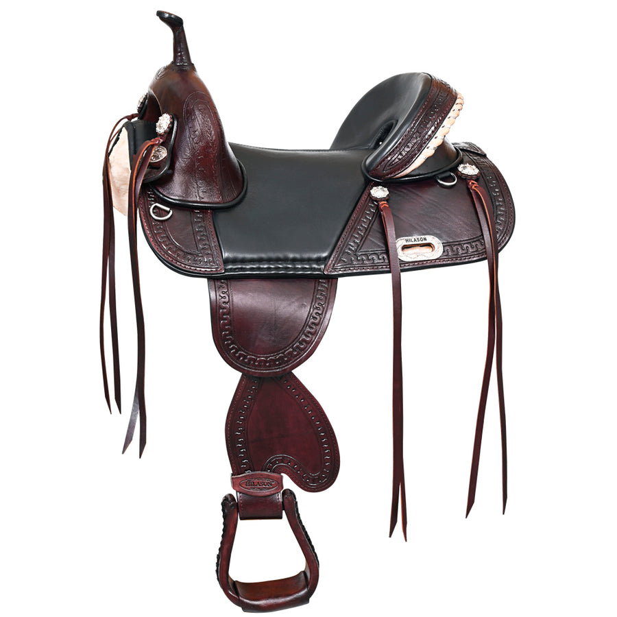 HILASON Western Horse Saddle Treeless Trail American Leather Dark Brown | for Horses - Uhorse
