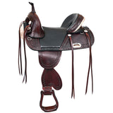 Western Horse Saddle Hilason Treeless Trail American Leather Dark Brown - Hilason