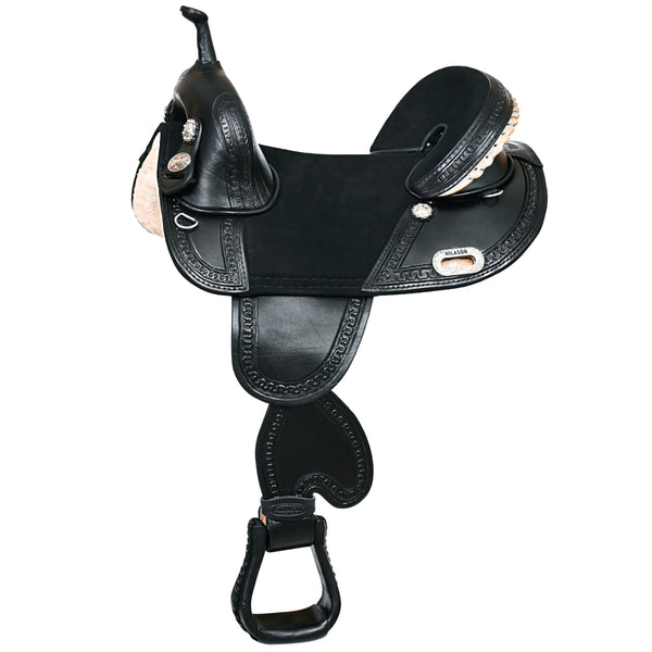 Hilason Western Horse Saddle Treeless Trail Racing Genuine American Leather - Uhorse