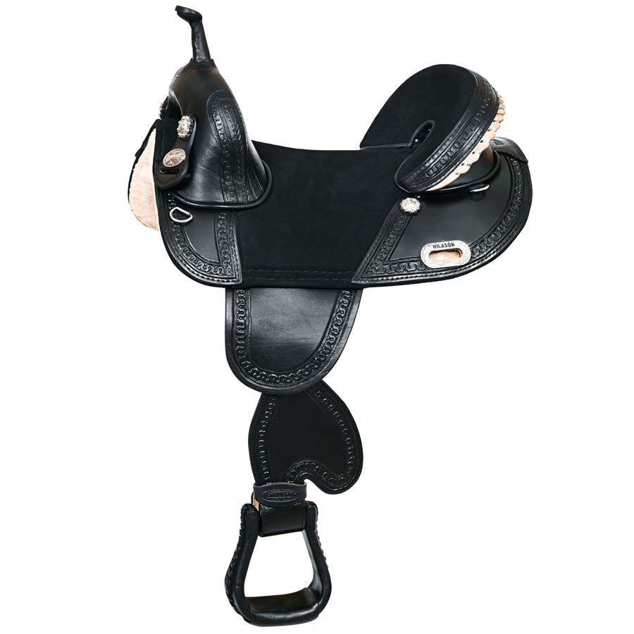 Hilason Western Horse Saddle Treeless Trail Racing Genuine American Leather - Uhorse