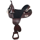 HILASON Western Horse Saddle Treeless Trail Genuine American Leather | Horse Saddle | Western Saddle | Treeless Saddle | Saddle for Horses | Horse Leather Saddle