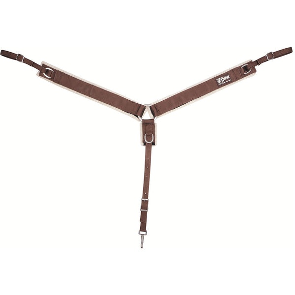 Brown leather horse breast collar with metal hardware - Uhorse