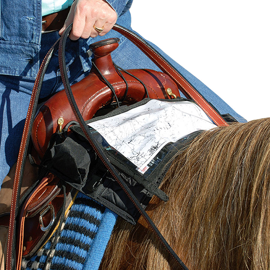 Brown leather saddle with white stitching - Hilason