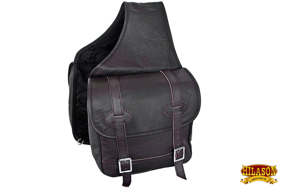 HILASON Soft Leather Horse Saddle Bag Tan | Equestrian Western Adjustable Closure