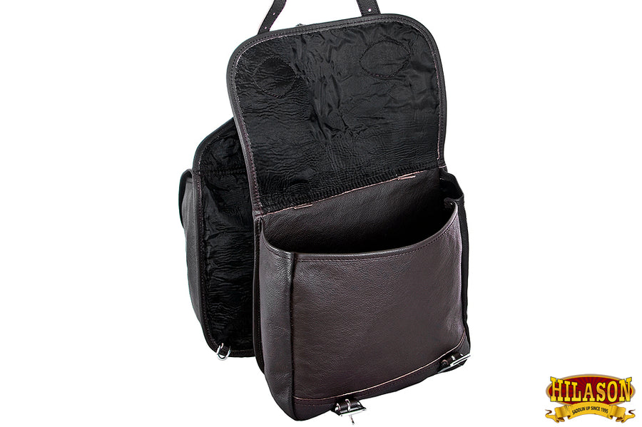 HILASON Soft Leather Horse Saddle Bag Tan | Equestrian Western Adjustable Closure