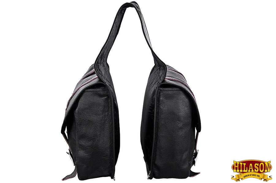 HILASON Soft Leather Horse Saddle Bag Tan | Equestrian Western Adjustable Closure