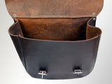 H. W. Saddle Bag Heavy Duty Leather Cowboy Trail Dark Brown Hilason –