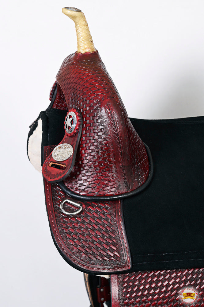 HILASON Western Horse Treeless Trail Barrel American Leather Saddle | for Horses