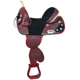 HILASON W. H. Treeless Trail Barrel American Leather Saddle | for H.s by Hilason – Cowboy and equestrian accessories