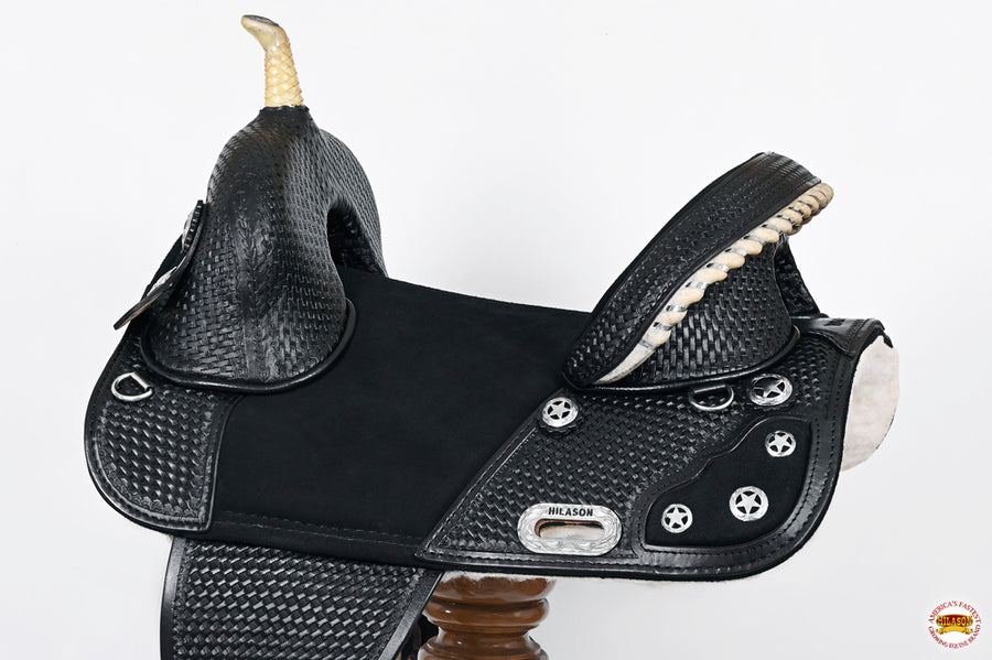 Western Horse Saddle Hilason Treeless Trail Barrel American Leather