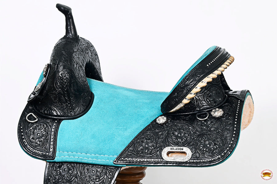 HILASON Western Horse Saddle Treeless Trail Barrel American Leather | for Horses
