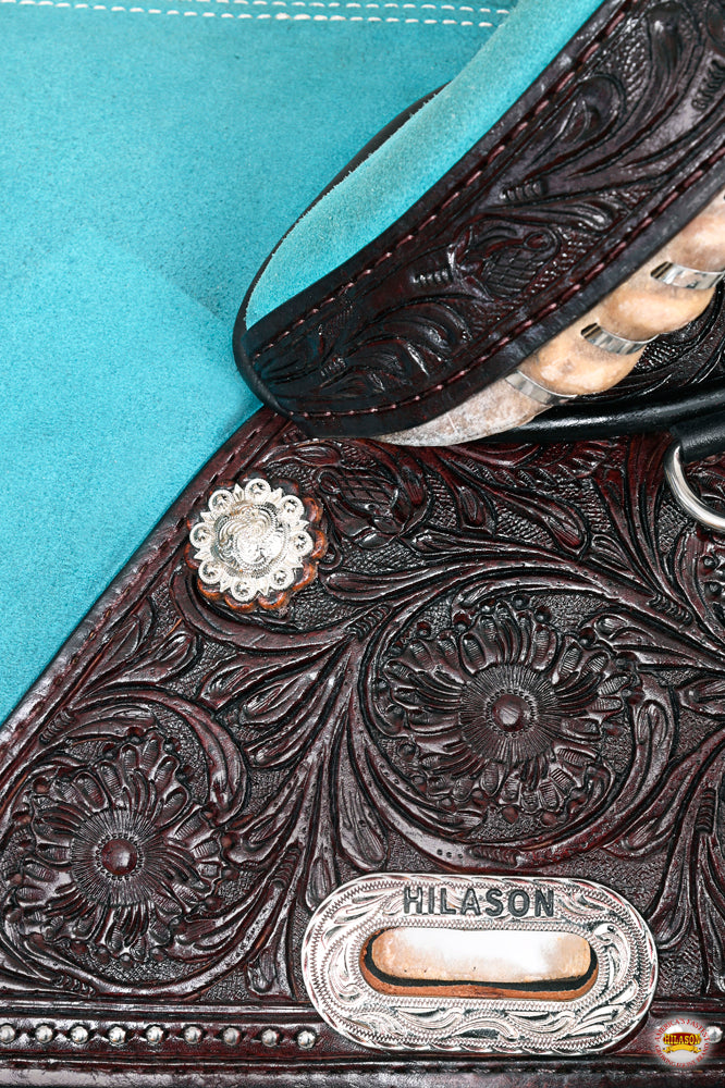 HILASON Western Horse Treeless Trail Barrel American Leather Saddle | for Horses