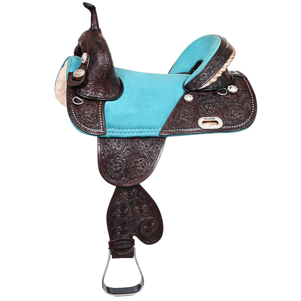 Hilason Western Horse Treeless Trail Barrel American Leather Saddle - Uhorse