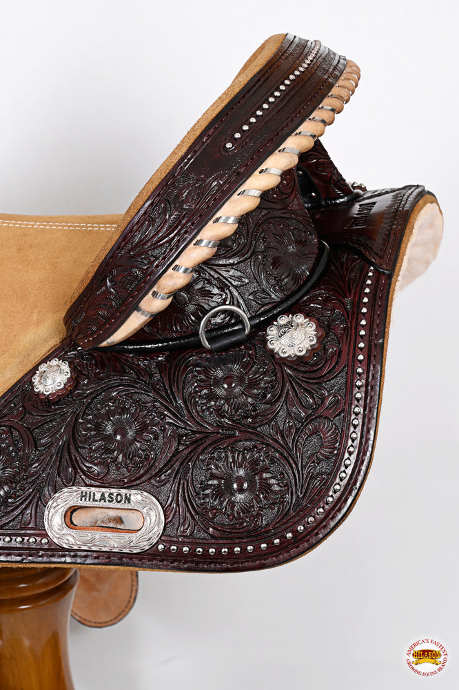 HILASON Western Horse Saddle Treeless Trail Barrel American Leather | for Horses