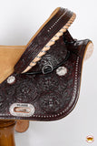 Hilason Western Horse Treeless Trail Barrel American Leather Saddle