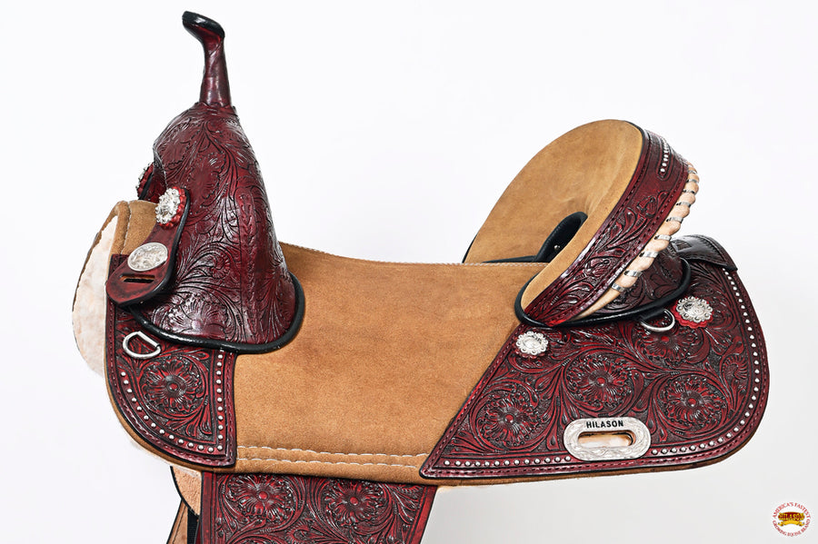 HILASON Western Horse Saddle Treeless Trail Barrel American Leather | for Horses