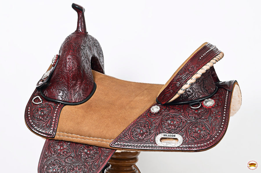 HILASON Western Horse Saddle Treeless Trail Barrel American Leather | for Horses