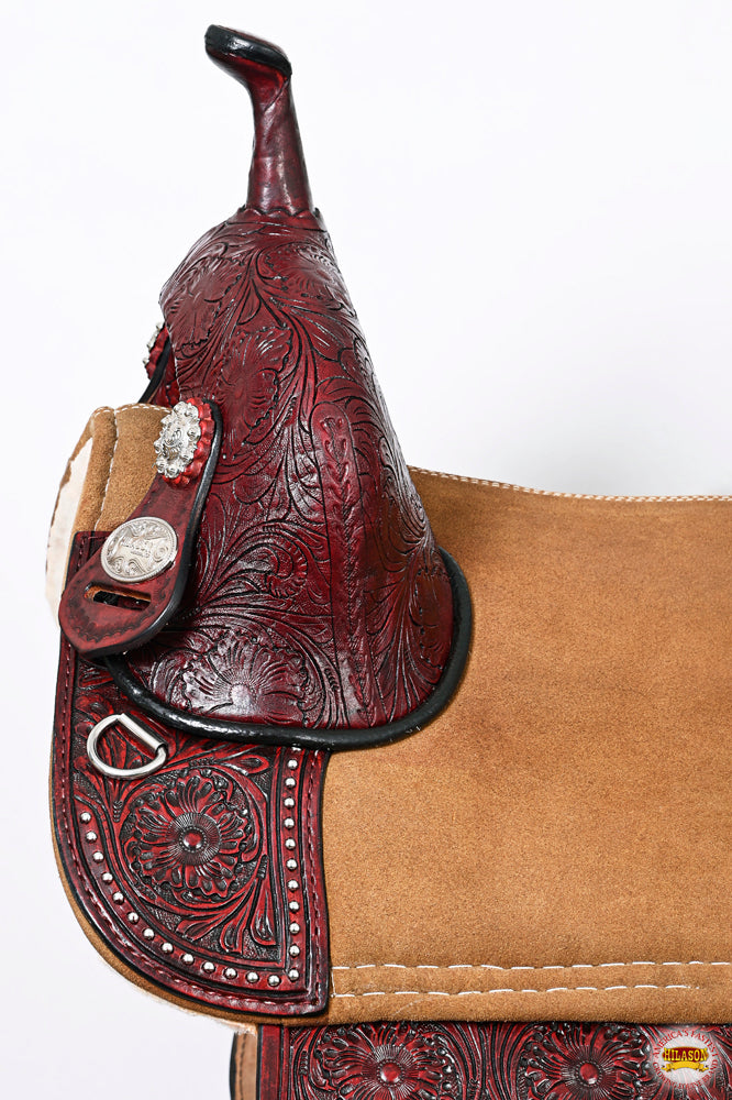 HILASON Western Horse Saddle Treeless Trail Barrel American Leather | for Horses