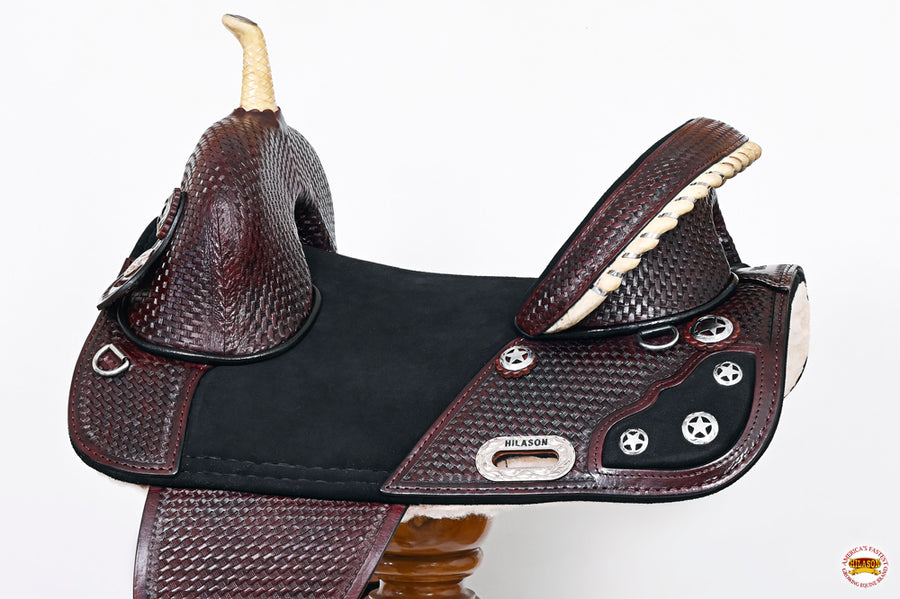 HILASON Horse Saddle Treeless Trail Barrel American Leather | Western for Horses