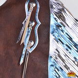 HILASON Bull Riding Pro Rodeo Chaps Brown Smooth Leather Bronc Show Adult | for Men and Women Western Unisex