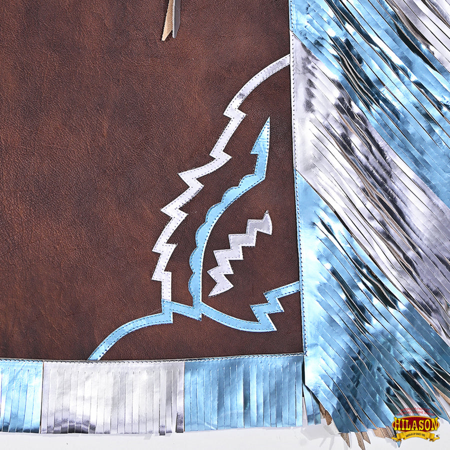 HILASON Bull Riding Pro Rodeo Chaps Brown Smooth Leather Bronc Show Adult | for Men and Women Western Unisex