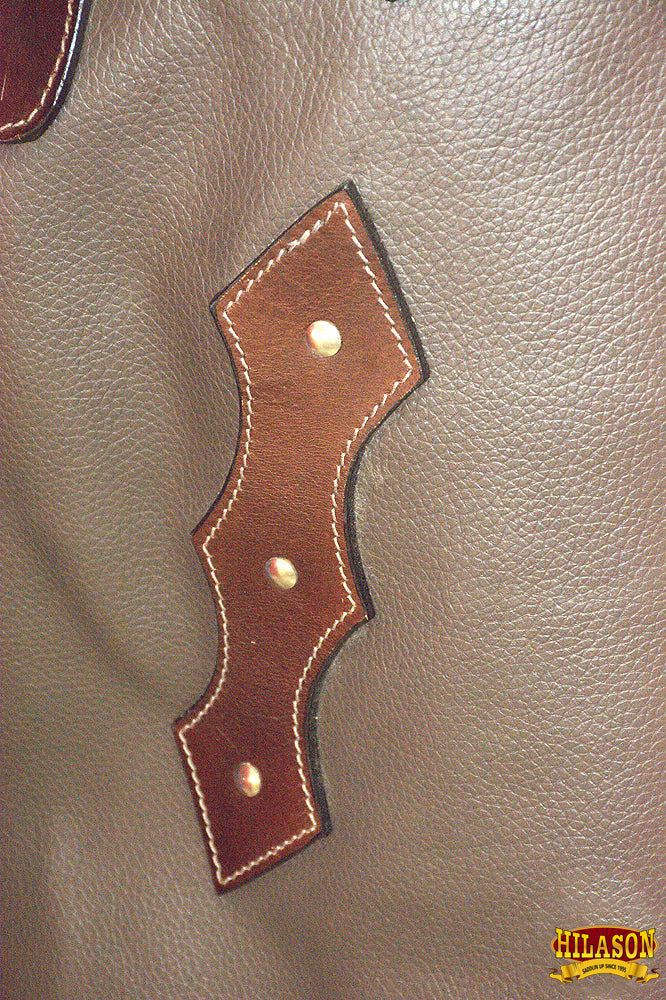 HILASON Pro Rodeo Bull Riding Genuine Leather Chaps Brown | for Men and Women Western Unisex