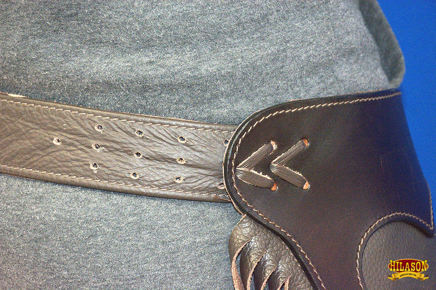 HILASON Pro Rodeo Bull Riding Genuine Leather Chaps Brown | for Men and Women Western Unisex