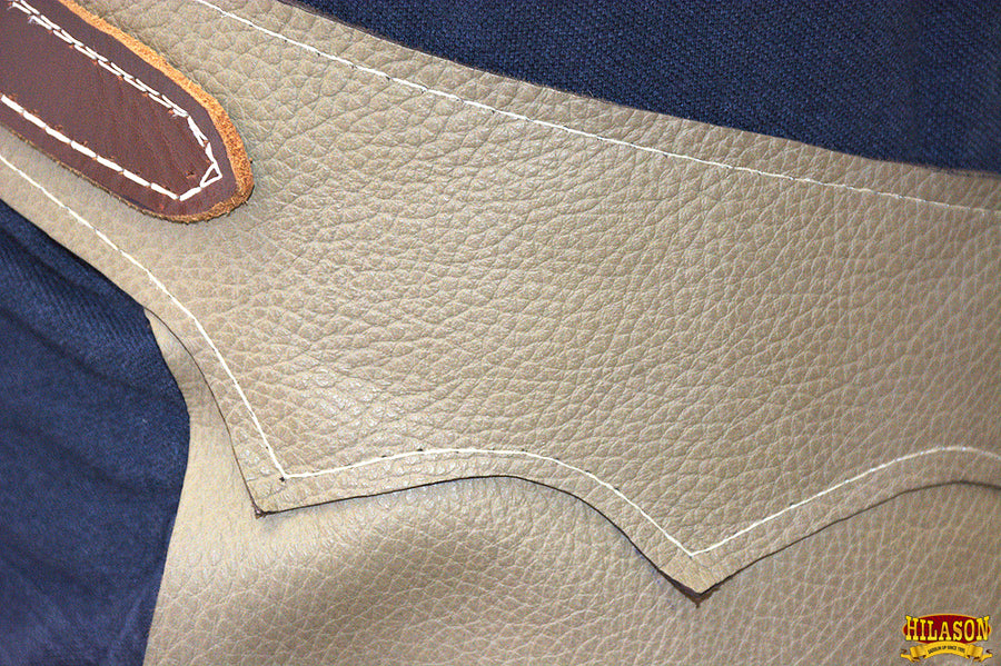 HILASON Pro Rodeo Bull Riding Genuine Leather Chaps Biege | for Men and Women Western Unisex