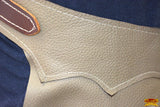 HILASON Pro Rodeo Bull Riding Genuine Leather Chaps Biege