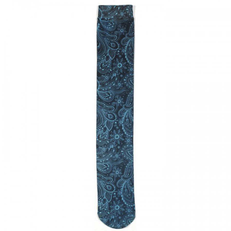 Ladies 9-11 Ovation Zocks Stretchable Quality Fabric Boot Socks Teal Paisley