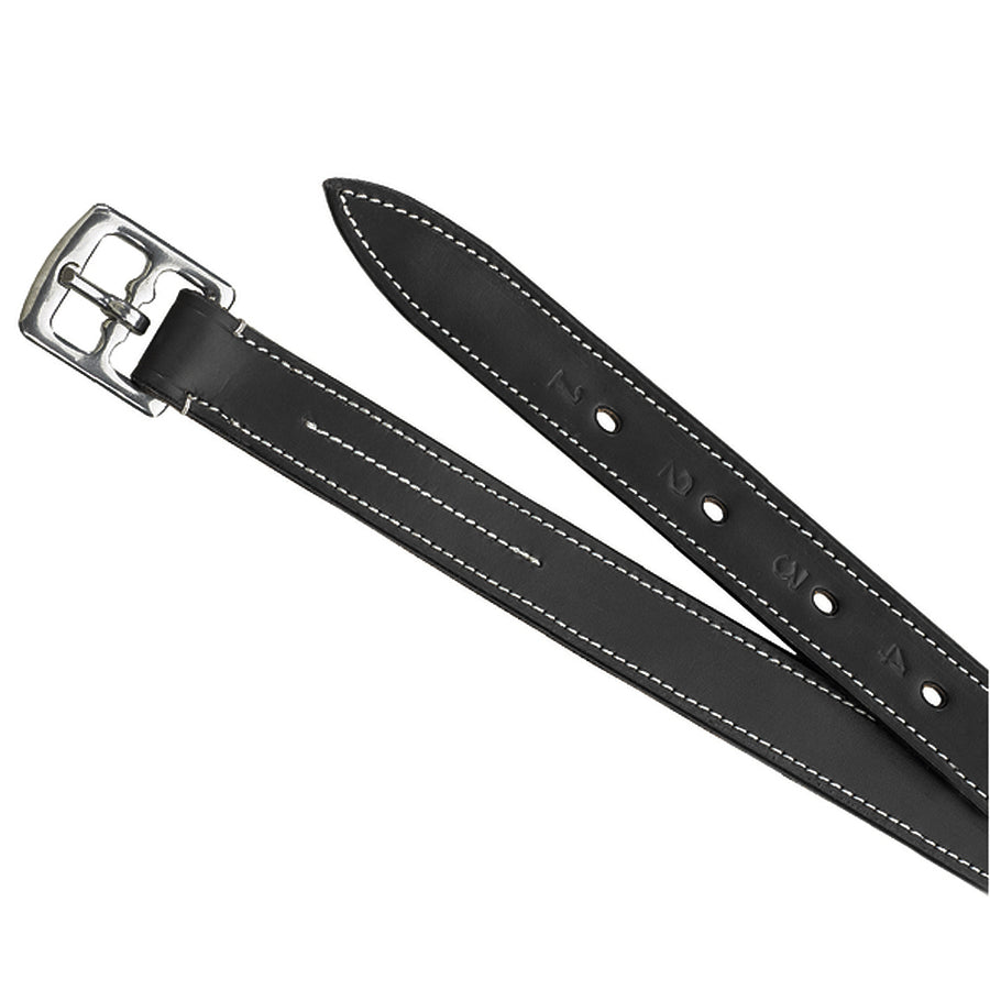 Black leather western cinch with white stitching - Uhorse