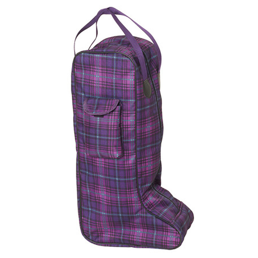 One Size Er Centaur Waterproof Breathable Boot Carry Bag Orchid Plaid by Hilason – Cowboy and equestrian accessories