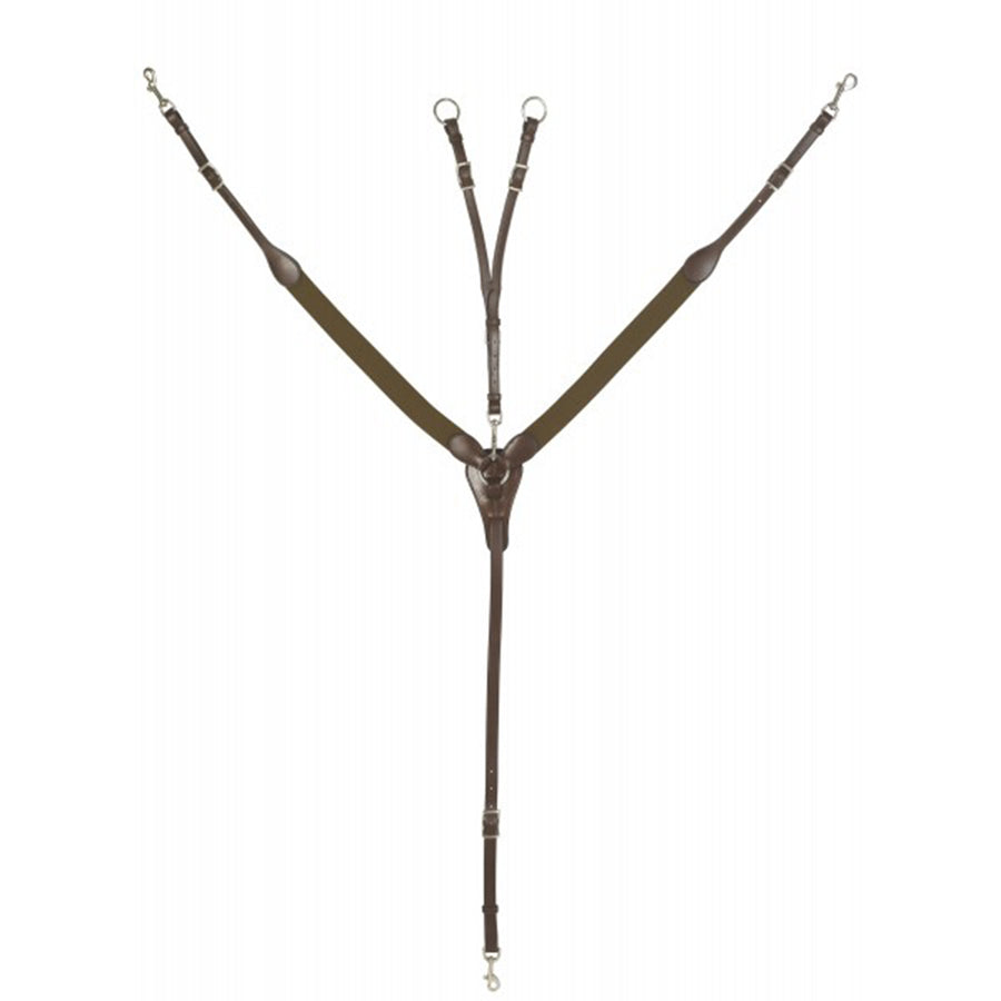 Brown leather horse girth with nylon straps - Uhorse