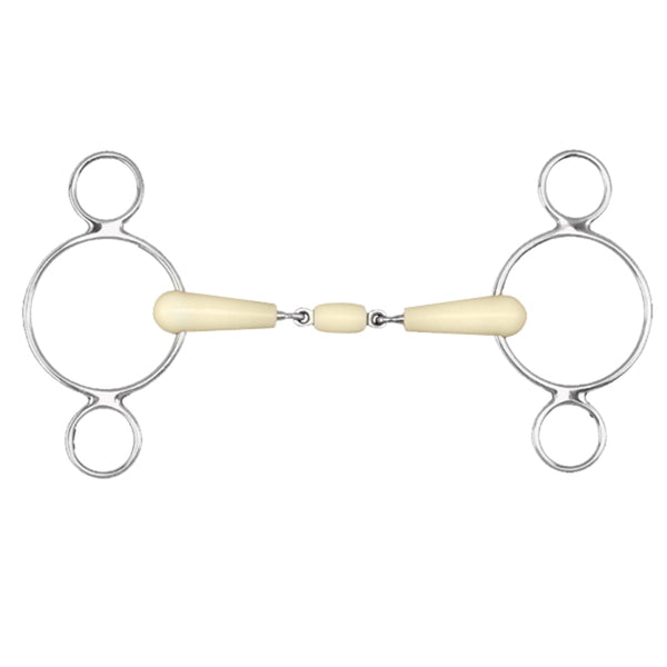 Snaffle bit with metal rings and bone handles - Uhorse