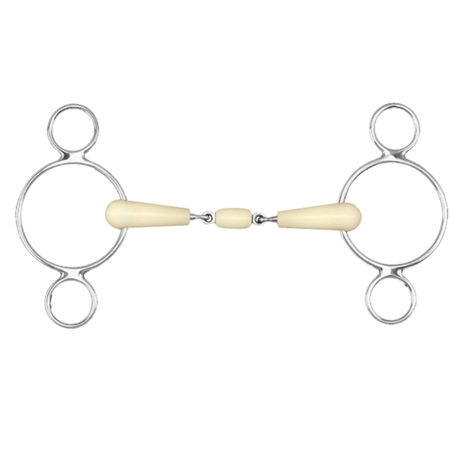 Snaffle bit with metal rings and bone handles - Uhorse