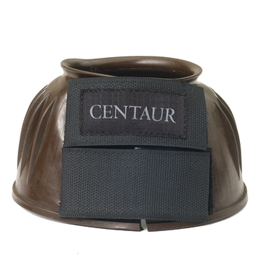 X-Large Centaur Pvc Ribbed Double Hook And Loop Bell Boots Brown – by Hilason – Cowboy and equestrian accessories