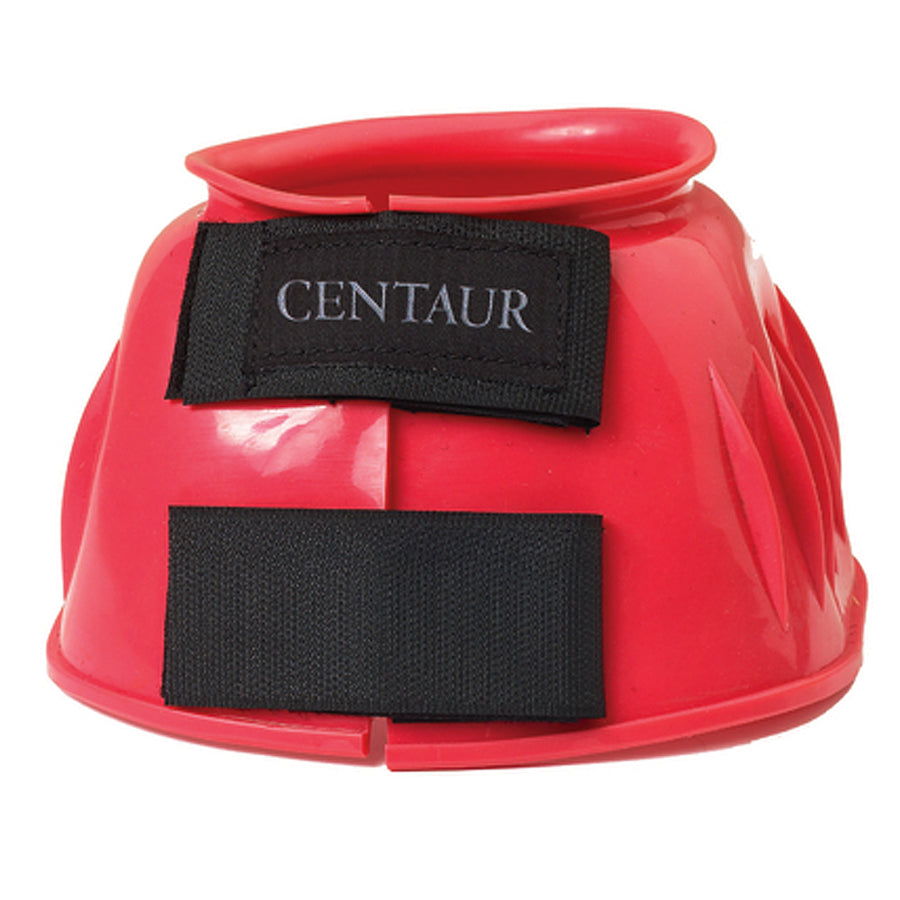 X-Large Centaur Pvc Ribbed Double Hook And Loop Bell Boots Red – by Hilason – Cowboy and equestrian accessories