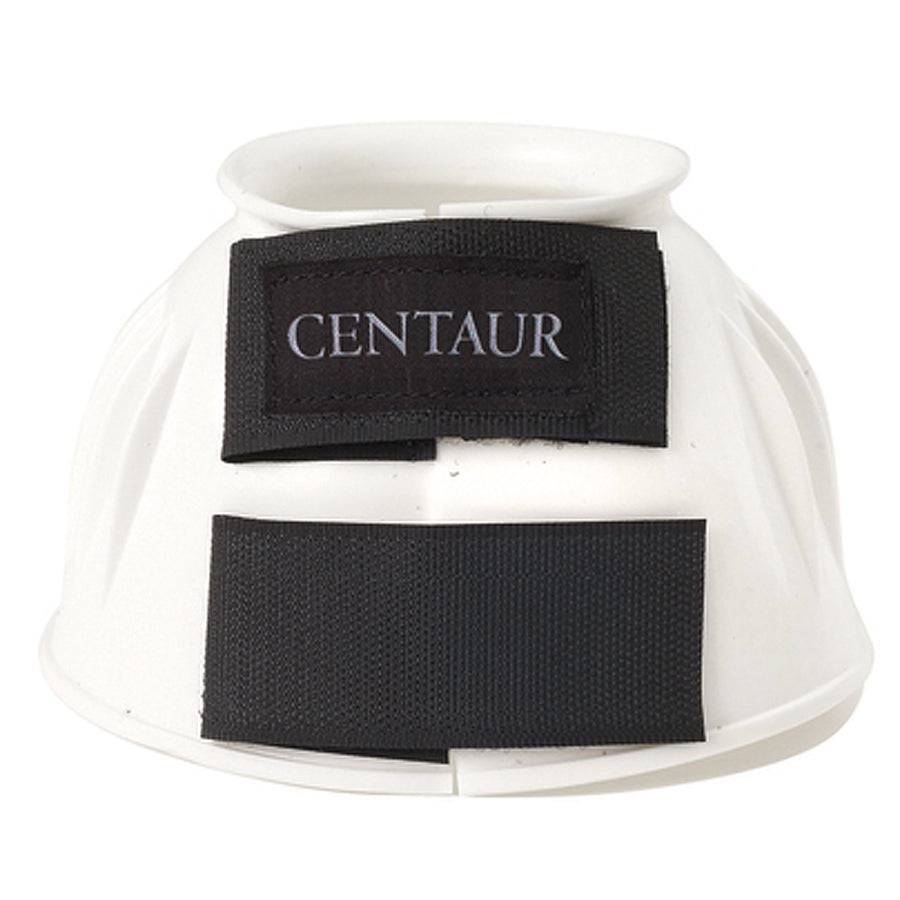 X-Large Centaur Pvc Ribbed Double Hook And Loop Bell Boots White – by Hilason – Cowboy and equestrian accessories