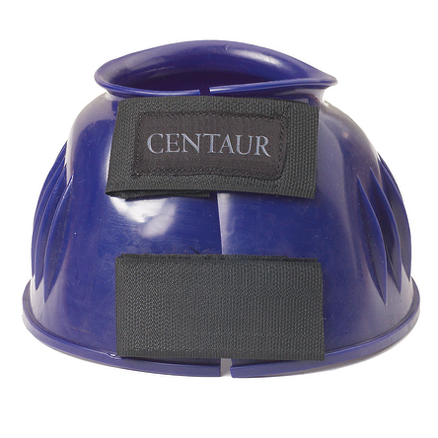 Blue nylon horse bell boot with black straps - Uhorse