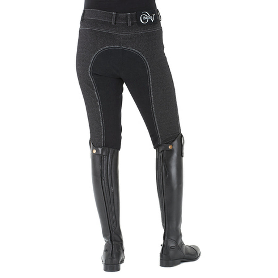 24 Regular Ovation Euro Melange Full Seat Breech Ladies Antimicrobial Black - Uhorse