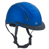X Small Ovation Metallic Schooler Adjustable H. Riding Helmet Blue – by Hilason – Cowboy and equestrian accessories