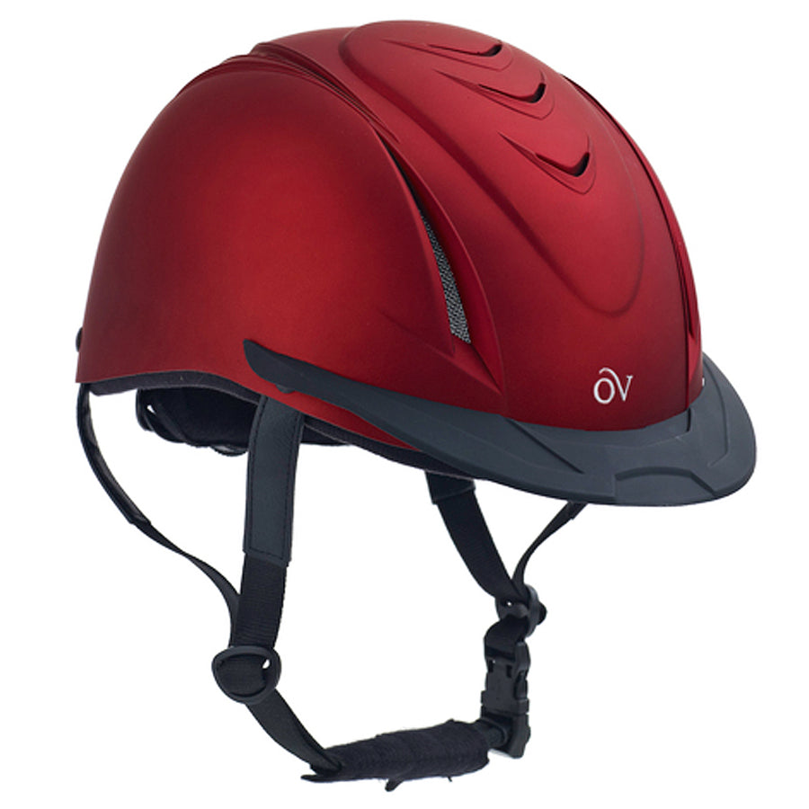 Small Medium Ovation Metallic Schooler Lightweight Helmet Red - Uhorse