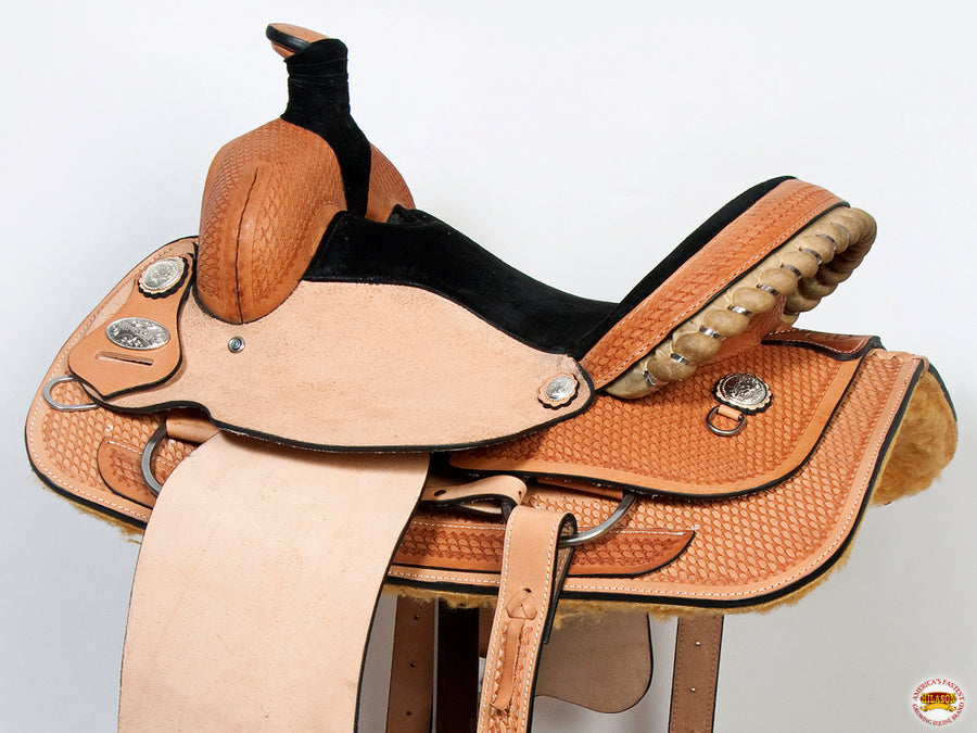HILASON Western Horse Saddle American Leather Ranch Roping Cowboy | Hand Tooled Wade & For Horses