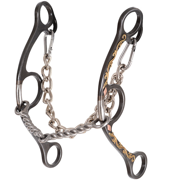 Classic Equine H. Barrel Bit Long Shank Twisted Wire Snaffle by Hilason – Cowboy and equestrian accessories