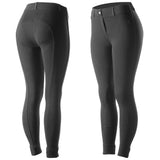 42" Horze Ella Womens Pull On Knee Patch Breeches Soft Slightly Stretchy Black