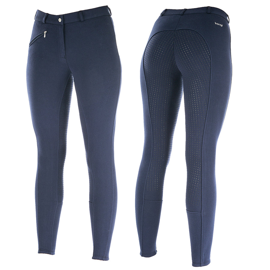 36" Horze women's Active Silicone Grip Full Seat Breeches Peacoat Dark Blue - Uhorse