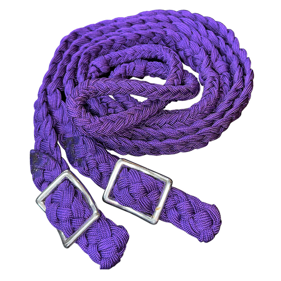1" X 8Ft Hilason Braided Poly Barrel Reins Horse Racing Flat Grip Knots Purple - Uhorse