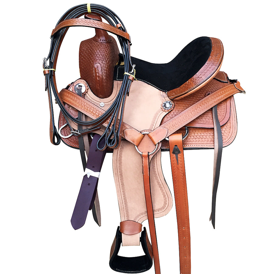 12 In W. H. Saddle Ranch Roping Trail Leather Youth Child by Hilason – Cowboy and equestrian accessories