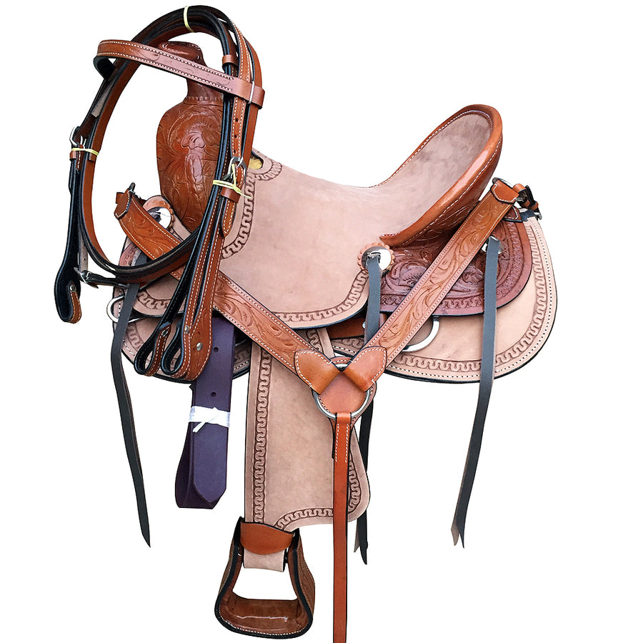 13 In W. H. Saddle Ranch Trail Youth Child Pleasure Leather Hilason – by Hilason – Cowboy and equestrian accessories