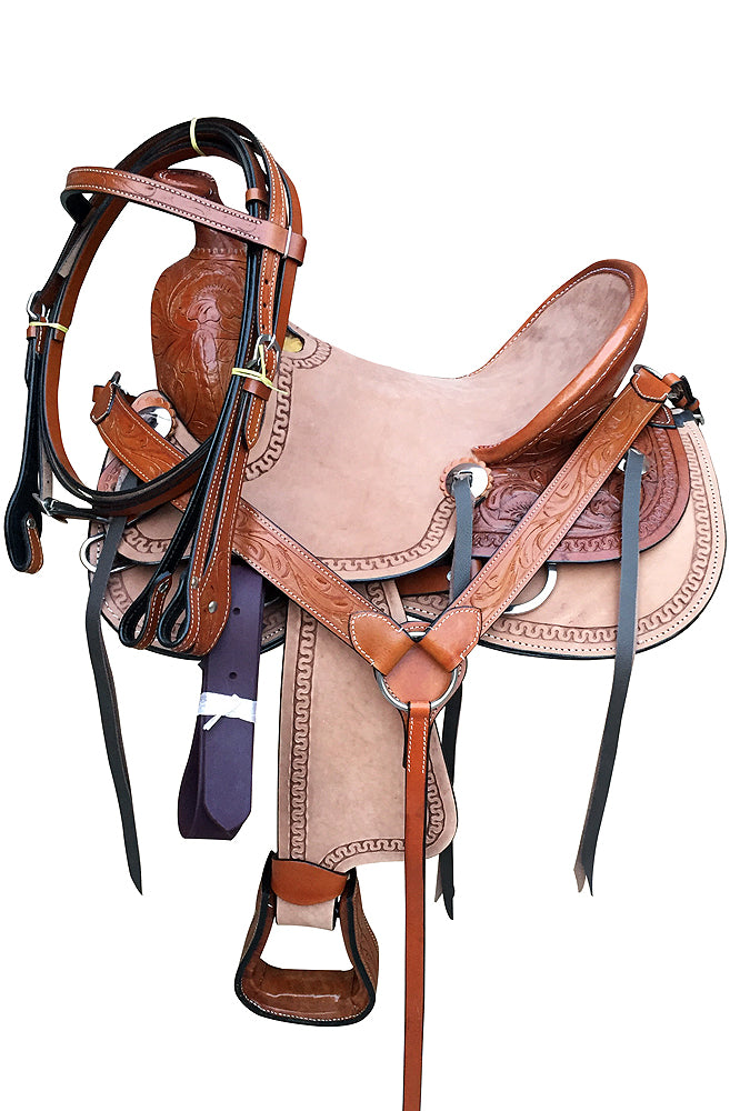 13 In Western Horse Saddle Ranch Trail Youth Child Pleasure Leather Hilason